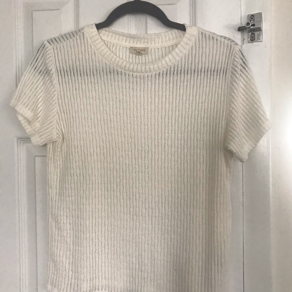 Anthropologie Pilcro Sheer Tee - Cream - Medium